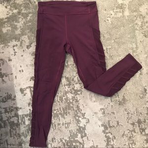 Lululemon Purple Mesh Insert Leggings with Pockets